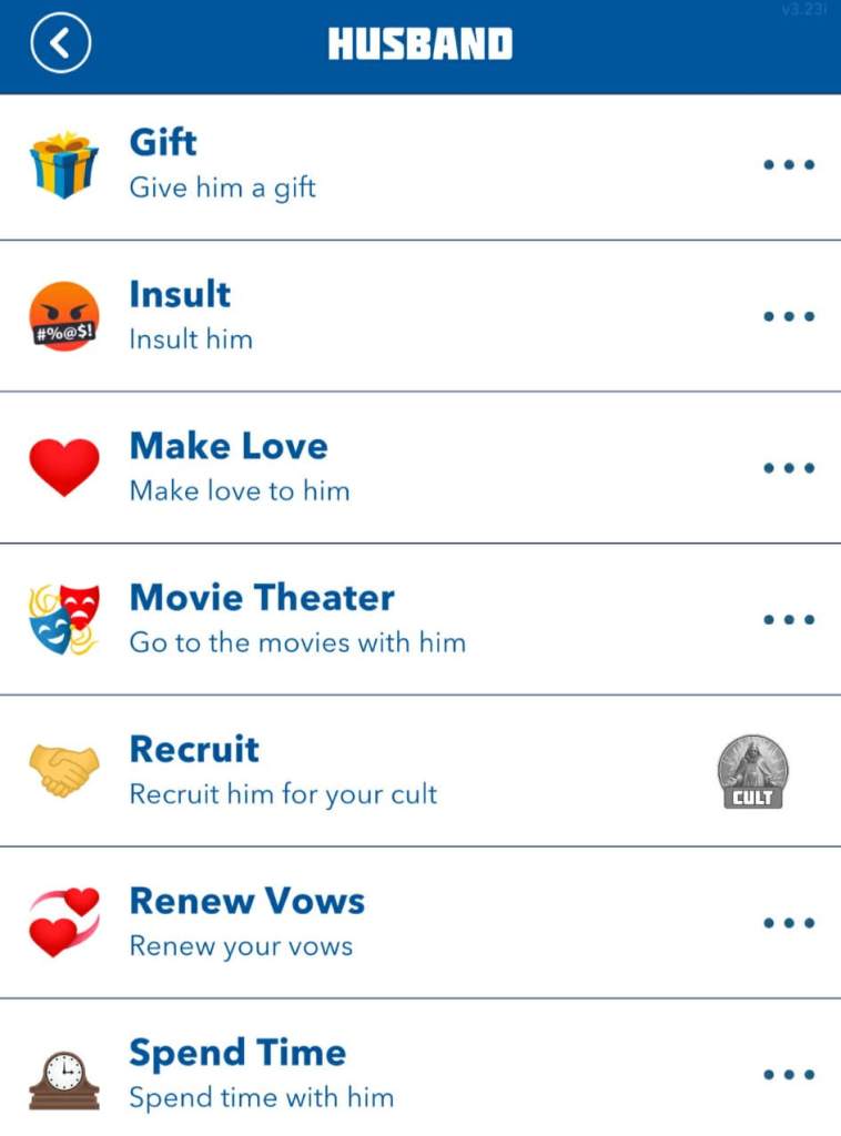 Renew vows option in BitLife