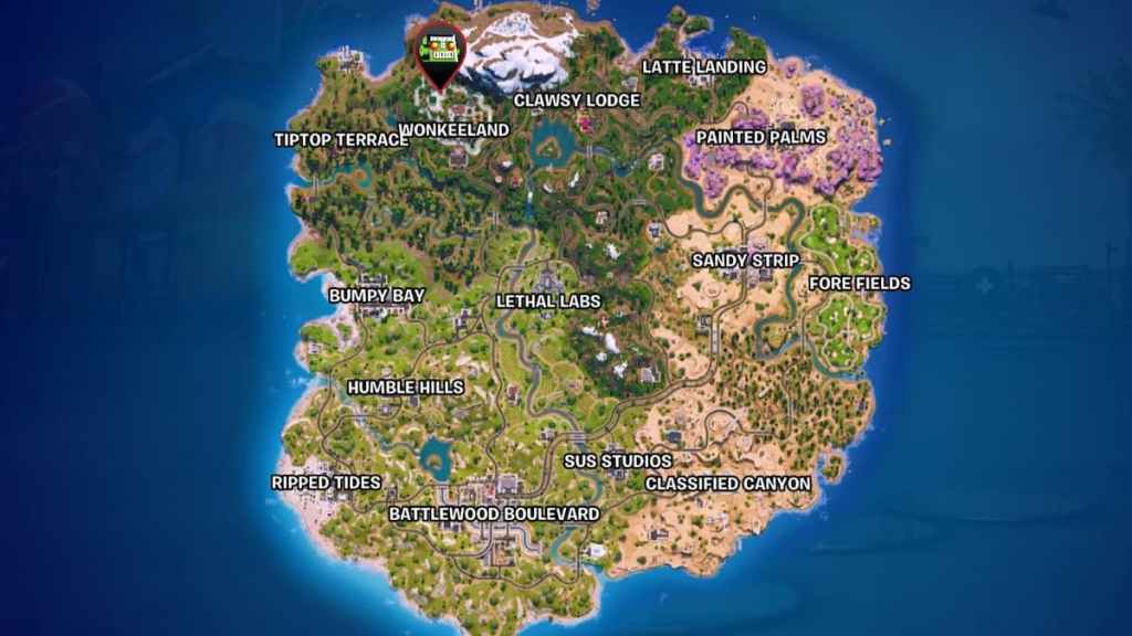 Treasure cannons map location marked in fortnite