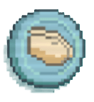 A blue coin with a peanut-looking shape in the middle