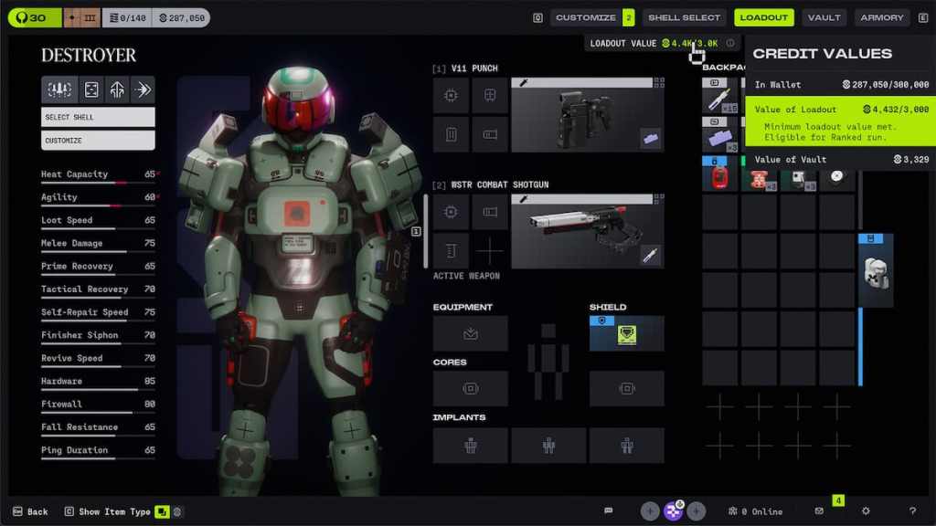 Marathon Loadout Value for Ranked