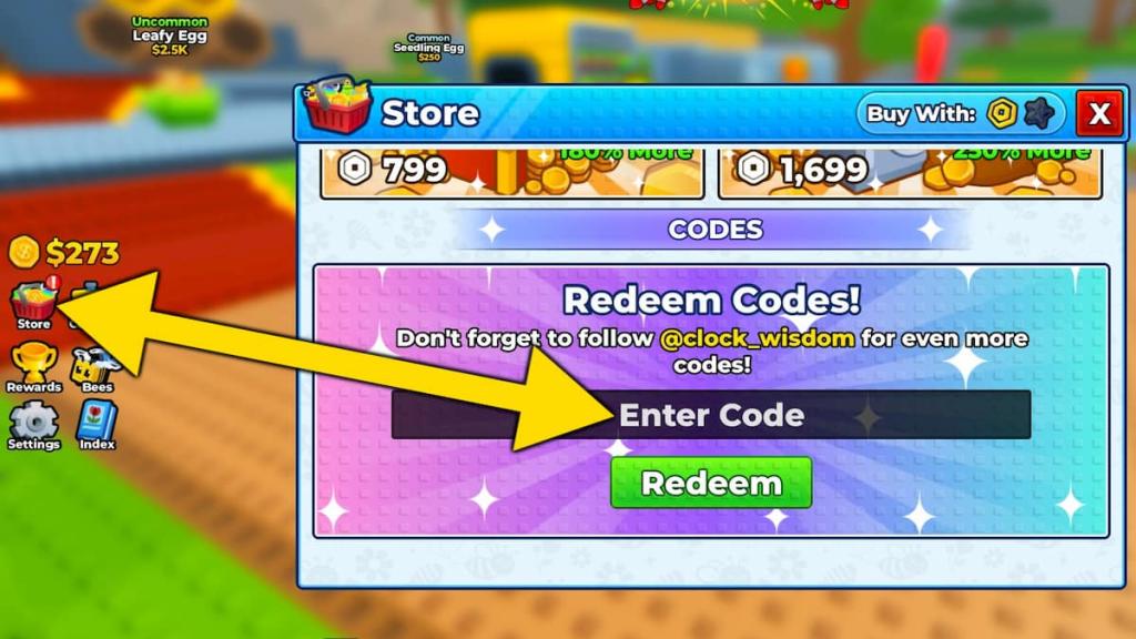 How to redeem Bee Garden codes.