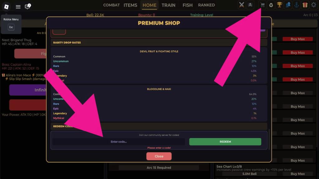 How to redeem Fruit Piece Incremental codes