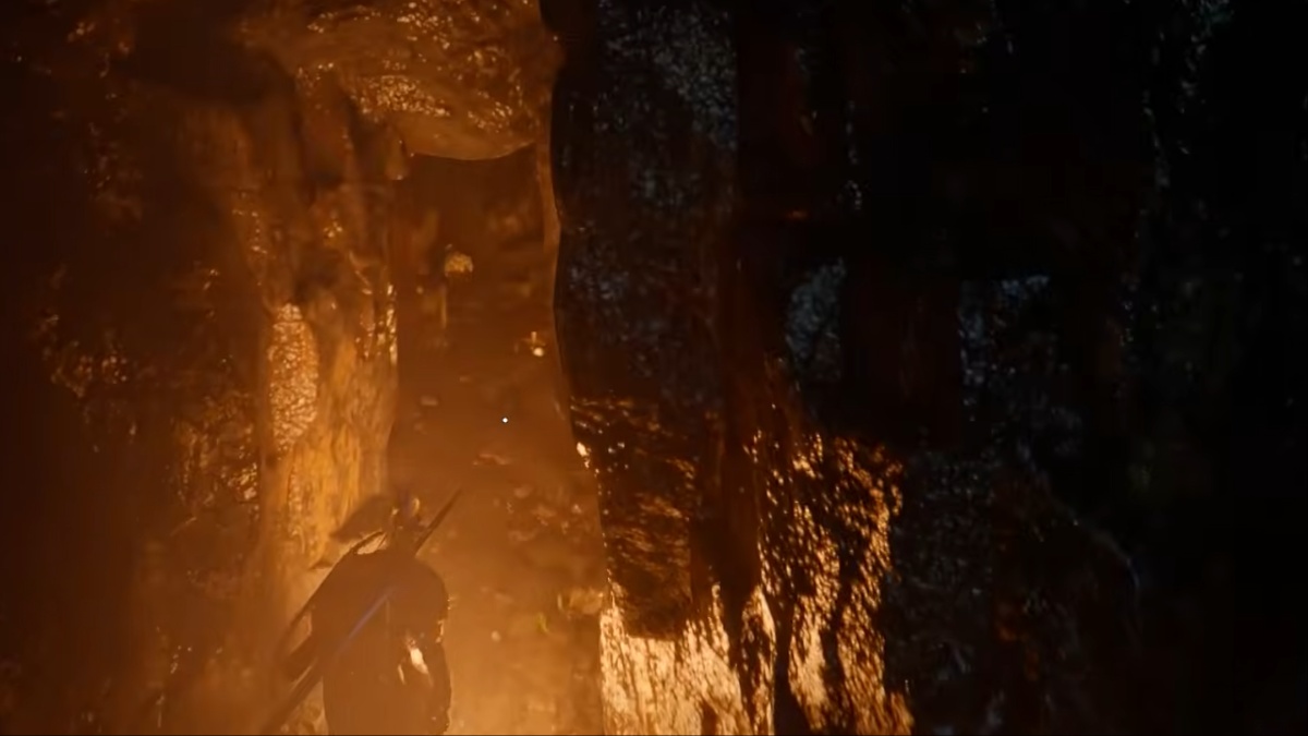 Waterfall cave in Crimson Desert