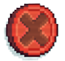 A red coin with a giant X on it, the Multicoin in RACCOIN