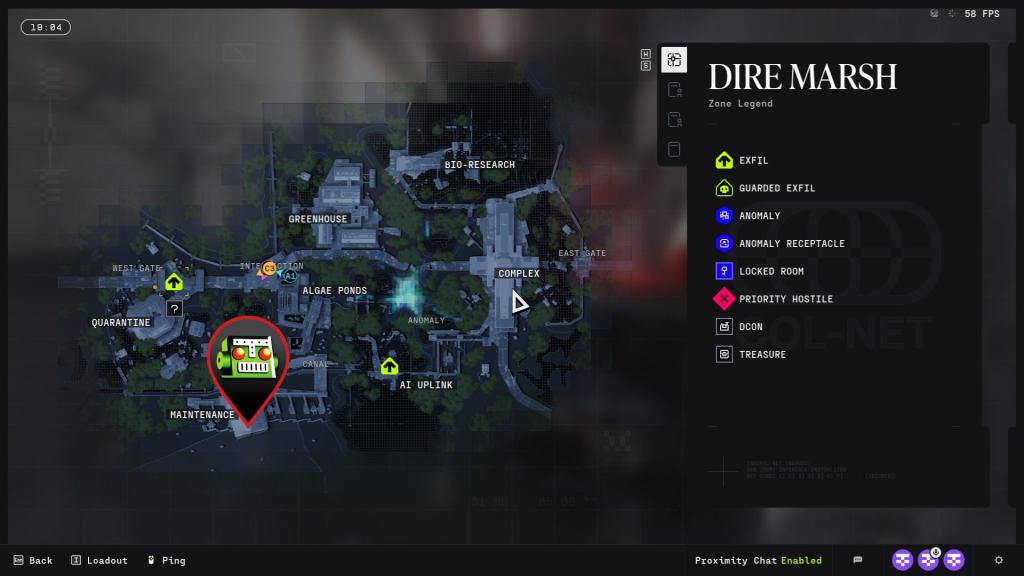 UESC Commander location in Maintenance