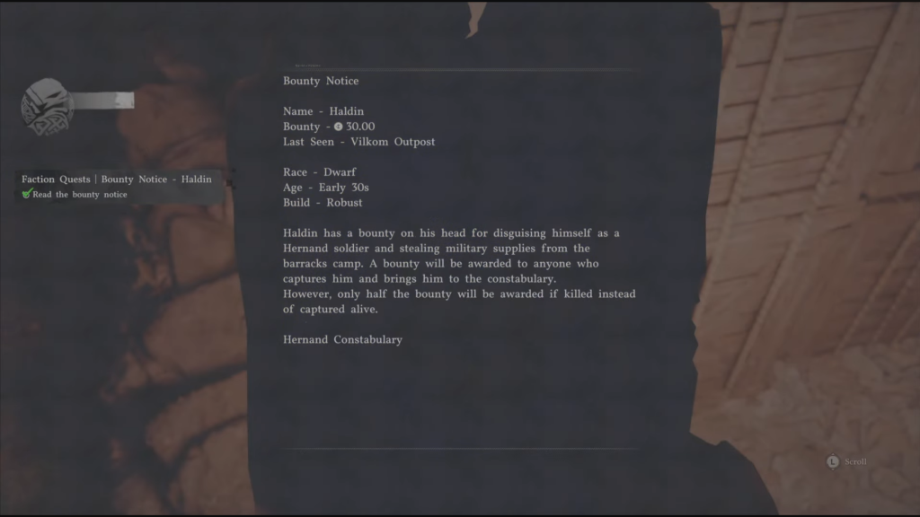 Haldin bounty in Crimson Desert