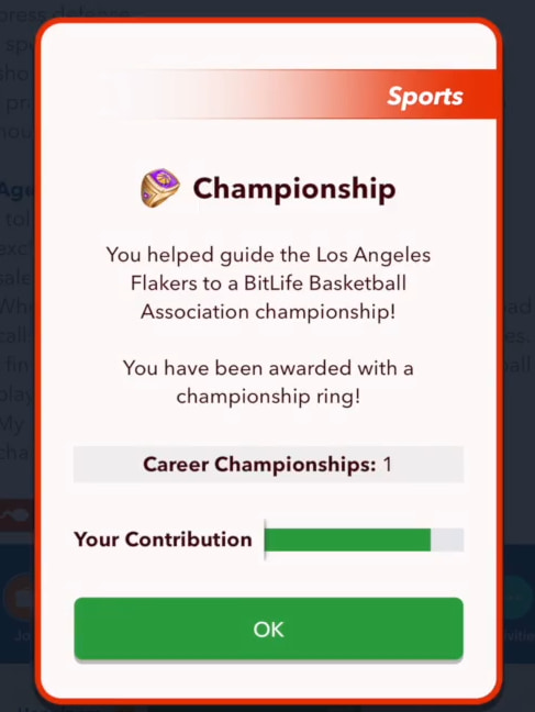 Championship awarded bitlife