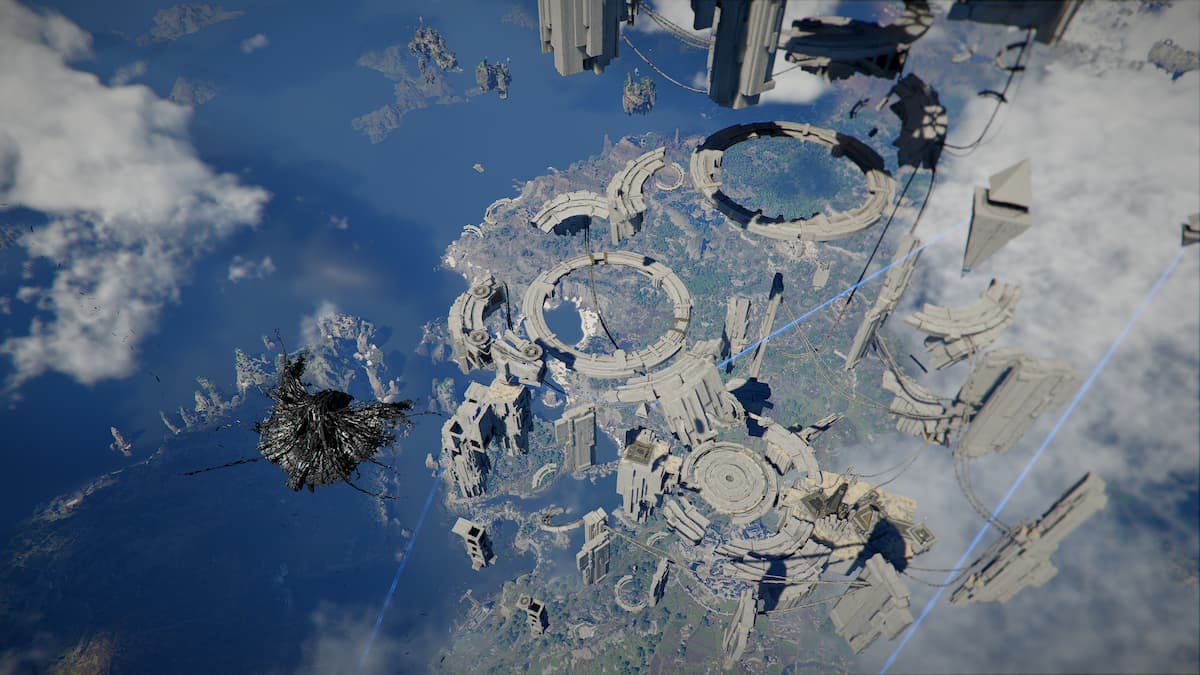 Abyss islands above the continent of Pywel in Crimson Desert.