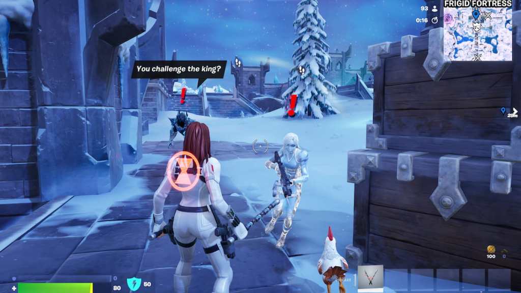 Facing the ice king and his companion in fortnite