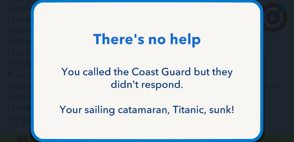 Failed help from the coast guard in bitlife