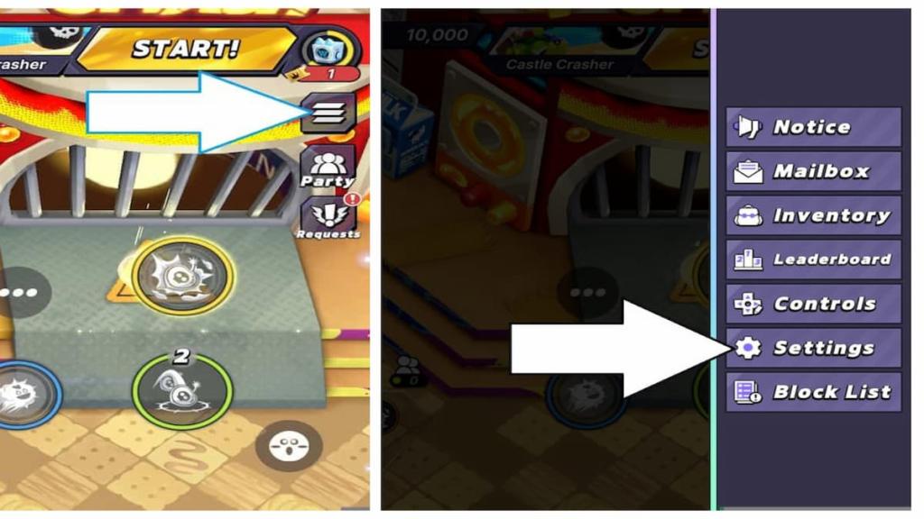 How to open the menu and settings in CookieRun OvenSmash.