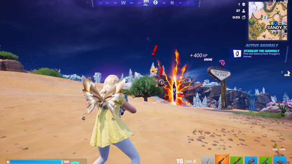 Looking at a rift anomaly in fortnite