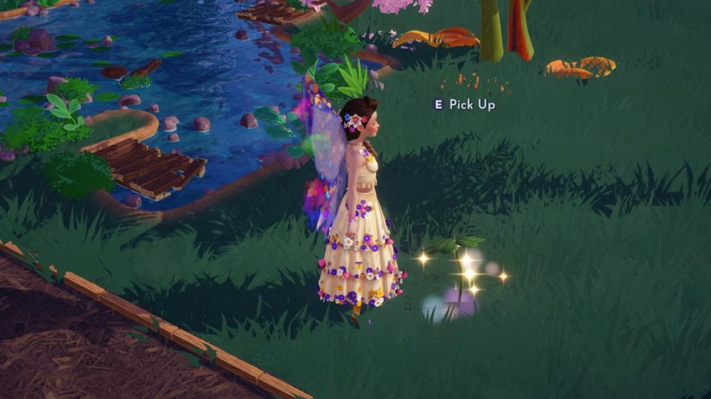 Standing near four-leaf clover in disney dreamlight valley
