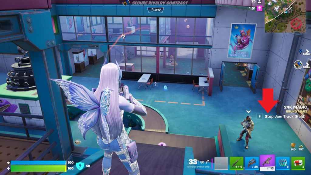 stop jam track option marked in fortnite