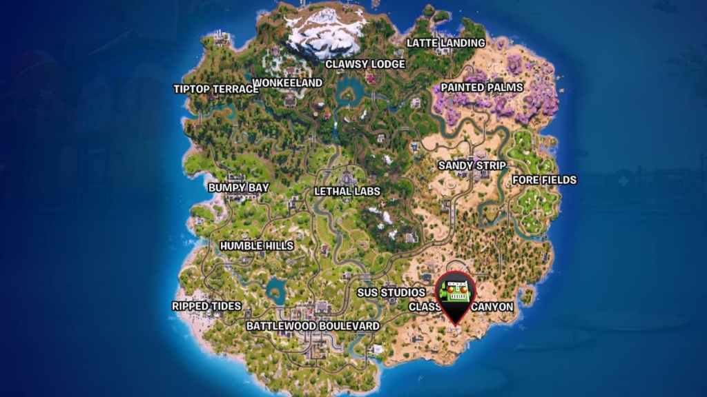visitor's ship log map location marked in fortnite