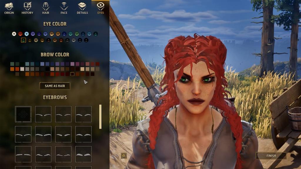 Character creation screen in Wyldheart. 