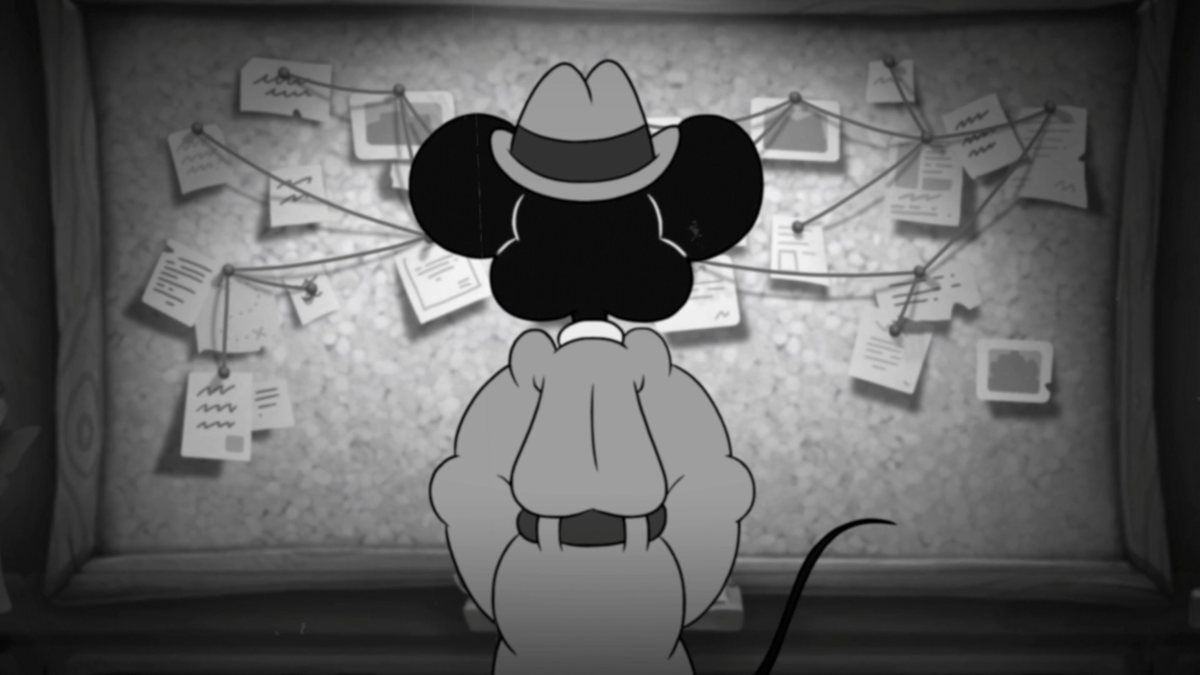The back of Jack Pepper looking at the clue board