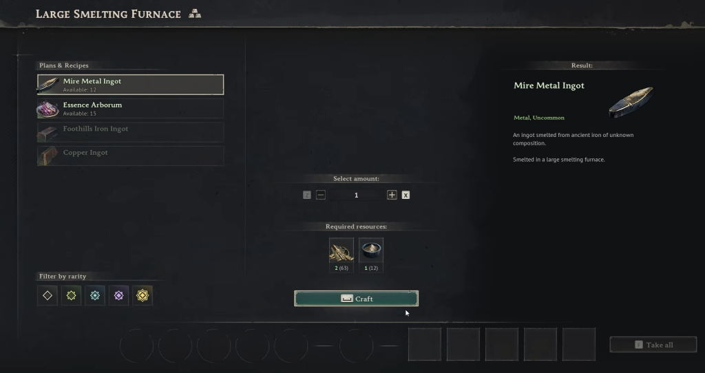 Mire Metal Ingot recipes