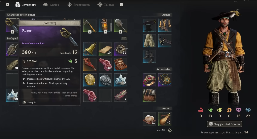 Epic weapon in Windrose
