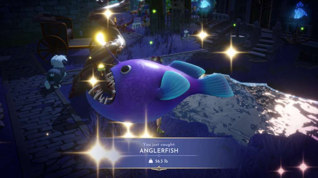 Caught anglerfish in disney dreamlight valley
