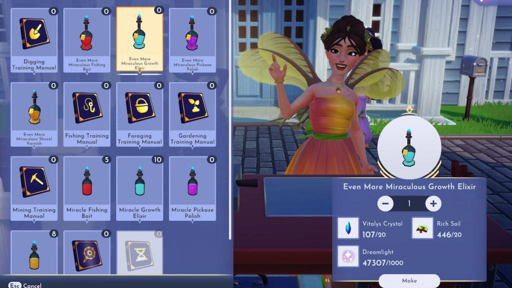 crafting growth elixirs in disney dreamlight valley