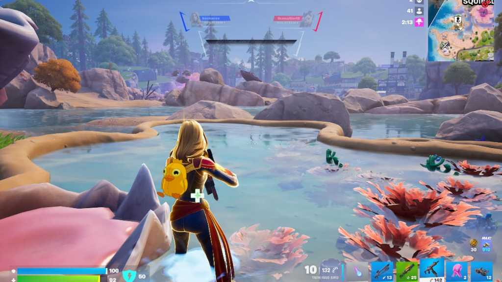 Standing in healing pool in fortnite