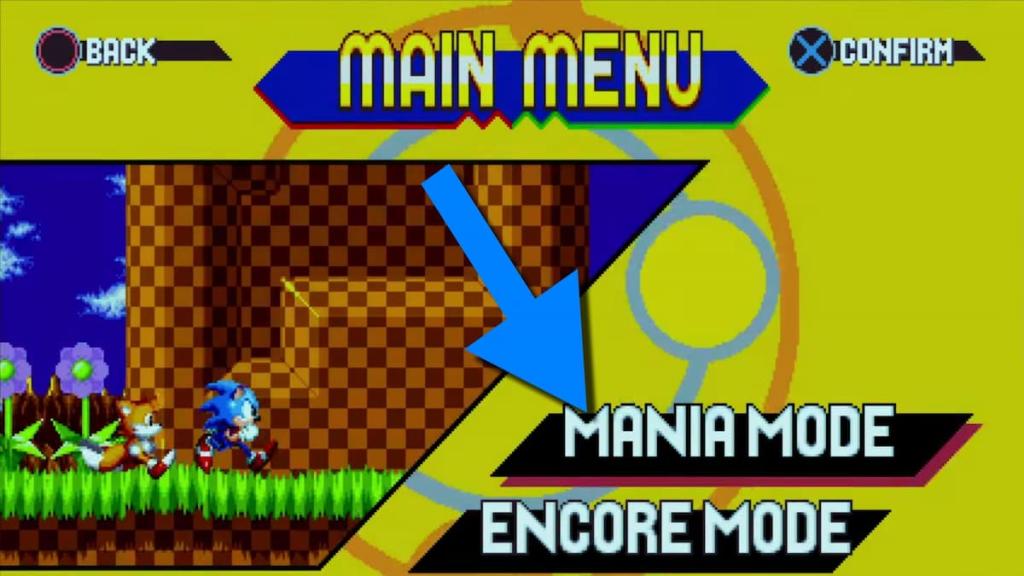 Sonic Mania Main Menu