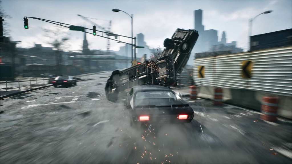 Samson driving wrecking cars