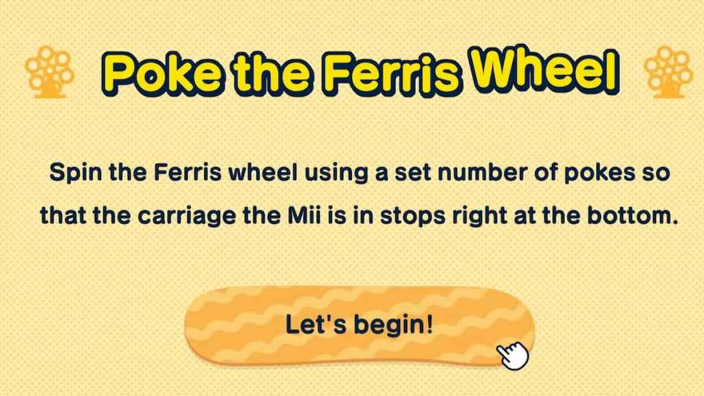 Poke the Ferris Wheel minigame in Tomodachi Life Living the Dream