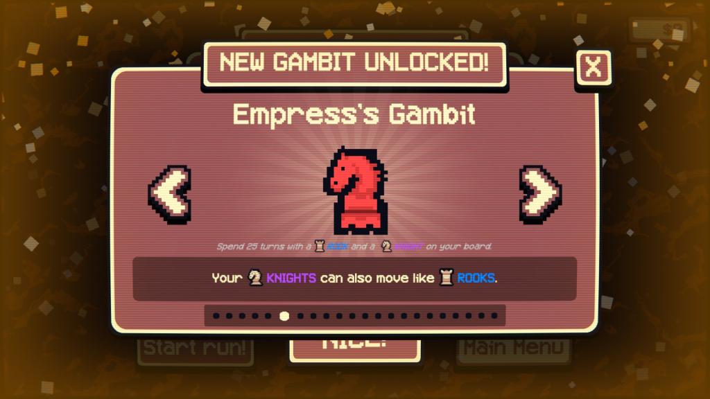 Empress's Gambit unlock screen in Gambonanza